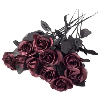 10 Pack Vein Punane Kunstlik Siidist Roosid Lilled Võltsitud Siidist Roos Kimbud Pulmadeks Pool, Kodus Kaunistused