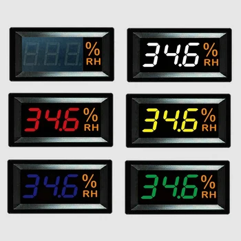 12-24VDC digitaalne värviline led-ekraan 0-99.9%RH Mini niiskus meeter 1 tk niiskuse andur Hygrometer