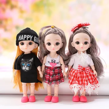 17 CM Kawaii Nukk Humanoid Laste Mänguasi Mini Tüdruk Printsess Kleit up Doll Jäsemed Liikuvad Mänguasjad Sünnipäeva Kingitus Tüdruk Mudel