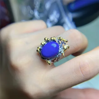 1tk/Palju Looduslikke Lapis Lazuli Gemstone Ring Reguleeritav Suurus itaalia Viimistletud Inlay 925 Hõbe Kingitus Naine Ehted Anillos