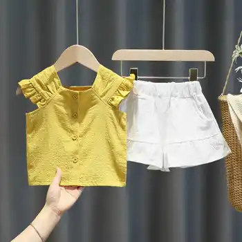 2022 uus Summer Baby Poisid Tüdrukud Lapsed, Armas T-Särgid+lühikesed püksid Set Riided ,väikelastel Sünnipäeva Riiete Komplektid Laste vabaajarõivaste