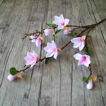2tk/lot 10 Peade Tegelik Touch Magnolia Lilled, kunstlilled Branch Kodu Pulm Dekoratiivsed Võltsitud Siidist Lille Kimp