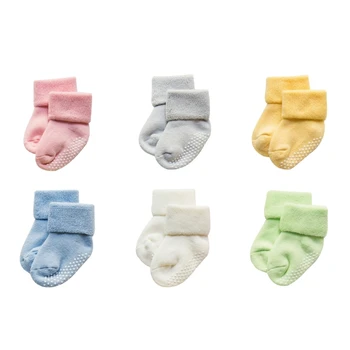 67JC 1 Paar Cotton Baby Sokid Sügisel ja Talvel Paksenema Soe Vastsündinud Poiss, Tüdruk Sokid Põrandale Kanda Blokeerumisvastased Sokid Lastele