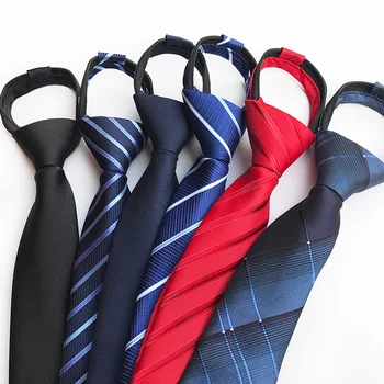 8 cm Uus Stiilne Meeste Pre-seotud Kaela Sidemed Kõrge Kvaliteedi Jacquard Elastne Kootud Lukuga Necktie Meestele
