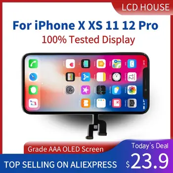 AAA-tolline OLED-Ekraan, iPhone X-XR, XS 11 12 Pro Max LCD Ekraan Touch Digitizer Assamblee Asendamine INCELL Pantalla+Tööriistade Komplekt
