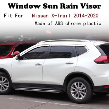 ABS Kroomitud plastikust Akna Visiir Vent Tooni Päike Rain Guard auto tarvikud Nissan X-Trail 2014-2020
