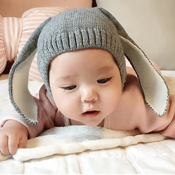 Armas Küülik Pikk Kõrva Baby Müts, Sügis-Talv Teise Lapse Imiku Kootud Beebi Müts Baby Jänku Beanie Kork Foto Rekvisiidid
