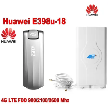Avada Originaal LTE 100Mbps 4G LTE Modem E398U-18 Toetada 900/2100/2600MHz+Booster mimo valge 49dbi paneel antenn