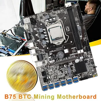 B75 Emaplaat +PROTSESSOR+2X4G DDR3 RAM+128G SSD+CPU Fan+Thermal Pad+SATA Kaabel 12 GPU LGA1155 DDR3 MSATA Pesa