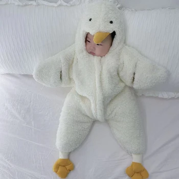 Beebi Läheb Armas Pehme Soe Kallistamine Ühe rõivakomplekti Talvine magamiskott Indekseerimise Suur Valge Hani Kuju Riided