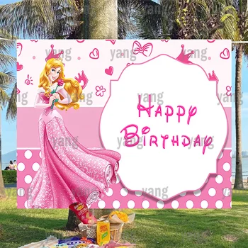 Custom Disney Princess Väike Merineitsi Taustaks Ariel Pink Armastus Südames Lilled Crowm Vastsündinud Sünnipäeva Taustaga Banner