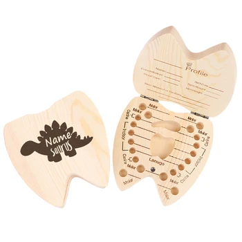 Custom Nimi Hambad Puidust Kast Sünnipäeva Kingitus Isikupärastatud Dinosaur Tooth Box Esimese Hamba Kasti Lasergraveerimine Baby Box