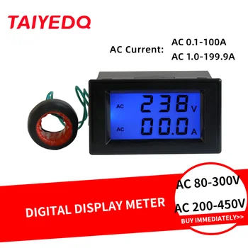 D85-2042A Dual LCD Display Pinge Meetri Ammeter AC80-300V 200-450V Praeguse Trafo Elektri-Vahend