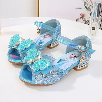 Disney cartoon tüdrukute sandaalid uus mood beebi princess kingad laste suve kingad väikesed tüdrukud elsa frzoen kristall kingad