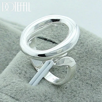 DOTEFFIL 925 Sterling Silver Ring O Avatud Reguleeritav Suurus Rõngad Naiste Pulm Kaasamist Partei Ehted