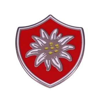 Edelweiss Crest Sõle Saksa Mägi Armee Embleem Sümboliseerib Ületamisel Alps Krae Tarvikud Sõle Pin Badge Au Pin-Koodi