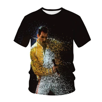 Freddie Mercury T-Särgid Kuninganna Bänd 3d Print Meeste ja Naiste Mood Must T-särgid Poiss, Tüdruk, Hip-Hop Tops Tees Rock-Bänd Riided