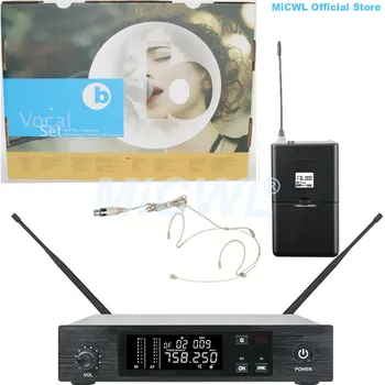 GLX UHF Digitaalse Juhtmeta Mikrofon Karaoke Etapi Kodu Kiriku Kooli Beež Peakomplekt Mikrofoni Süsteemi MiCWL D100