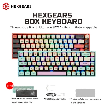 HEXGEARS Mini Bluetooth Mehaaniline Klaviatuur RGB Backlight Kailh Mute Lüliti PBT Keycap Traadita 3 ühenduse režiimi Klaviatuur