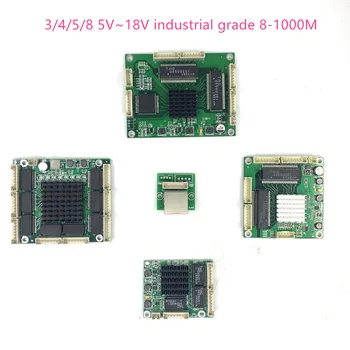 Industrial Ethernet Switch Module 3/4/5/8 Sadamate Unmanaged10/100/1000mbps juhatuse OEM Auto-sensing Sadamate juhatuse 5V12V18V Emaplaadi