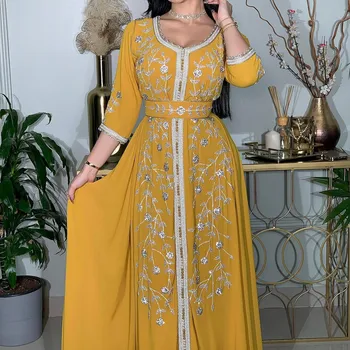 Kuld õhtukleidid V Kaela Saudi araabia Pits Appliques Naiste Tanssiaiset Kleit Rida Ametlik Lady Vestidos Rüü Africaine Uus YSAN1863