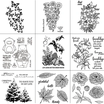 Lilled ja Multikas Loomade Selge Templid DIY Scrapbooking Kaardi Tegemise Album Dekoratiivsed Silikooniga Tihend, Käsitöö 3 Tükki Per Se
