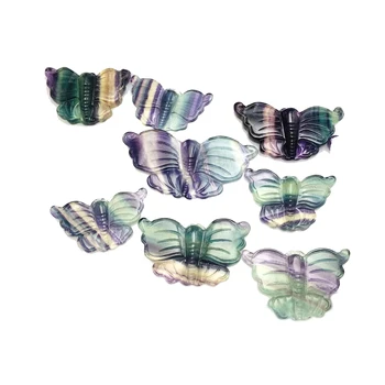 Looduslik Vikerkaar Flourite Butterfly Pendant Käsitsi Nikerdatud Kvarts Loomade Tervendav Crystal Kivi, Võlu Ehted Kingitus Kodu Kaunistamiseks