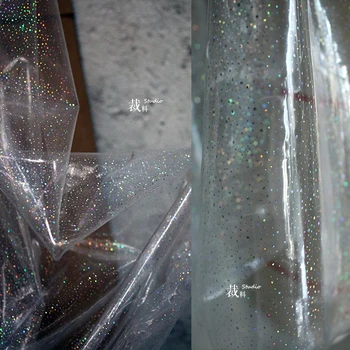 Loominguline läbipaistev tpu magic color laser glitter star rõivad kott, veekindel riie, disainer riie segast