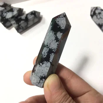 Lumehelves Obsidian Võlukepp Punkte Quartz Crystal Looduslik Tervendav Reiki Vääriskivide Kodu Kaunistamiseks Kivid