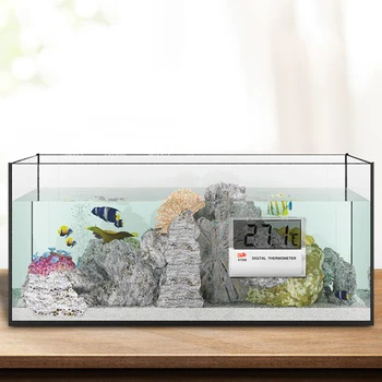 Läbipaistev LCD Digitaalne Ekraan Akvaariumi Termomeeter Kala Tank Vee Temperatuuri Mõõtja Akvaariumi Temp Anduri Koos Jobu