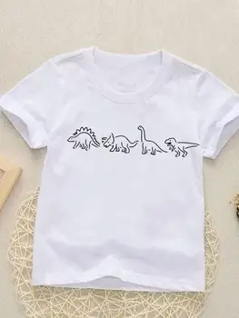 Lühikesed Varrukad Dinosaurus Loomade Armas Trükitud Lapsed Tees Tops O-kaeluse jaoks Tüdrukud, Poisid, Laste Riided Summer Cartoon Varustus T-särgid