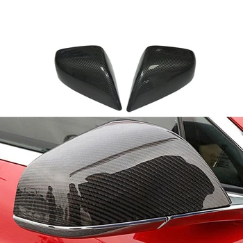 Näiteks Tesla Model S 2017 Läikiv Carbon Fiber Auto Küljel Rearview Mirror Cover Mütsid Kleebis 100% Carbon Teenetemärgi Sisekujundus