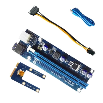 PCI-E 1X Kuni 16X Ärkaja Adapter MOLEX SATA toitekaabli-GPU Juhe Ärkaja Adapter-Ethereum Kaevandus Kaevandus