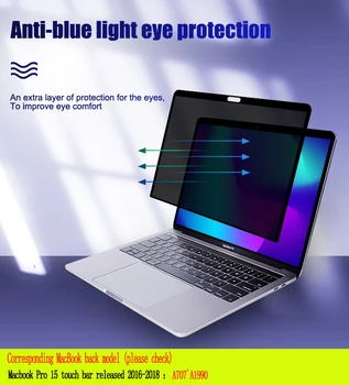 Privacy Filter Anti spy PET Ekraanid kaitsva kile MacBook Pro15 tollise Puutetundliku riba 2016 `2018 release A1707 A1990