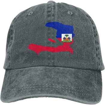 Retro Väljas Sport Ühise Põllumajanduspoliitika Haiti Lipu Kaart Unisex Puuvill Reguleeritav Baseball Cap Hingav Vintage Denim Isa Müts