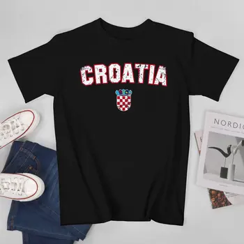 Rohkem Disaini Horvaatia Lipu horvaatia Fännid Mehed Tshirt Tees T-Särk O-kaelus T-Särgid, Naiste-Poiste Riided 100% Puuvill