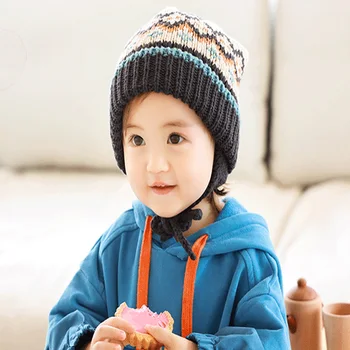 TOU--Beebi Poistele Talvel Soe Kootud Müts Lapsed Sügisel Käsitsi valmistatud Müts Laps Armas Kõrva Kork Uue Aasta Kingitus Stiil