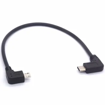 Tüüp C-Micro USB-Kaabel, 90 Kraadi Micro 5 Pin Mees, et USB-C-Mees Pikendamine