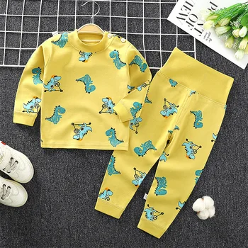 Uus 2021 Lapsed Poisid Tüdrukud Pajama Komplekti Cute Cartoon Prindi Pikk Varrukas T-Särk Tops koos Püksid Väikelapse Beebi Magab Rõivaste Komplekti