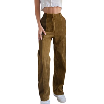Vintage Harajuku Sweatpants Kõrge Vöökoht Lai Jalg Pükste Puuvill Segast Y2k Pruun Velvetist Püksid Naiste Streetwear Uus