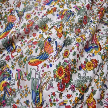 Vintage Loomade Lille Muster Digitaalne Trükkimine, 100% Pure Silk Twill Kangast Naiste Riided Võluv