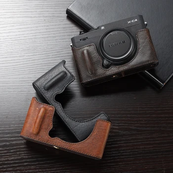 XE4 Kaamera puhul Käsitsi valmistatud Ehtne Nahast Pool Keha Fujifilm XE4 Kaamera Kott Alumine Kaas